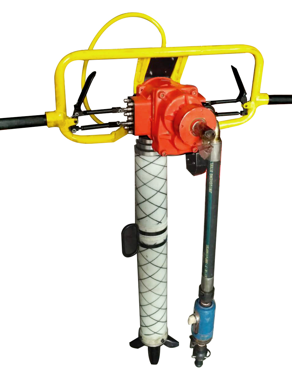 架柱支撐氣動(dòng)手持式鉆機(jī)，低價(jià)短探鉆機(jī)